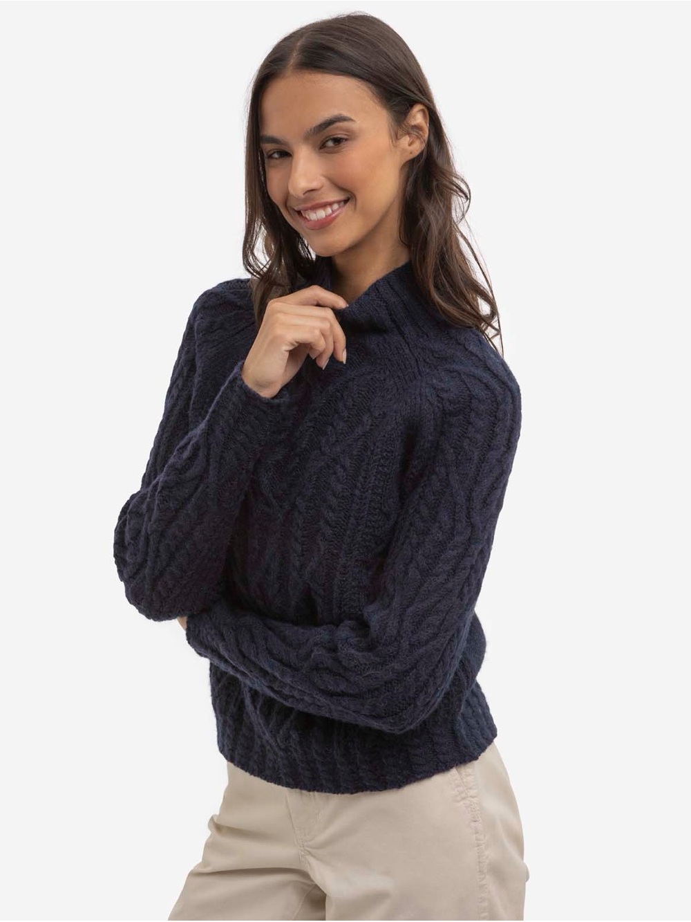 U.S. Polo Assn. Navy Cable Knit Mock Neck Sweater Large NWT
